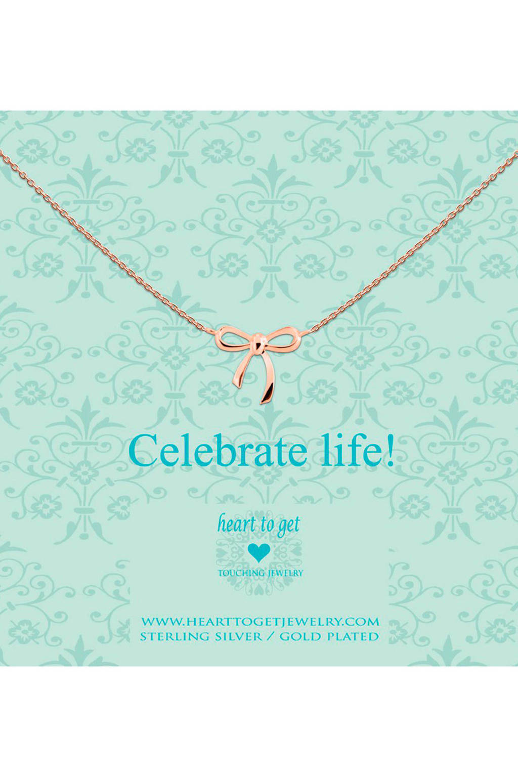 Heart to Get zilveren ketting, Rose goudkleurig