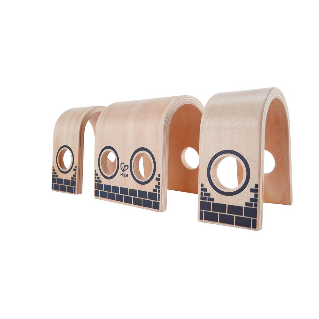 Hape houten 3 delige tunnel