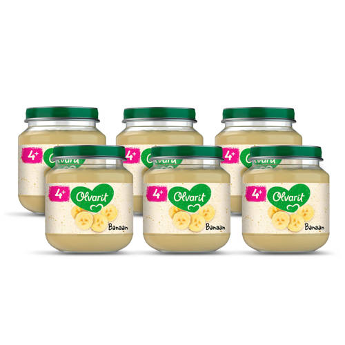 Olvarit Babyvoeding Banaan 4 Mnd 6 X 125 Gram olvarit kopen in de aanbieding Olvarit Babyvoeding Banaan 4 Mnd 6 X 125 Gram olvarit kopen in de aanbieding
