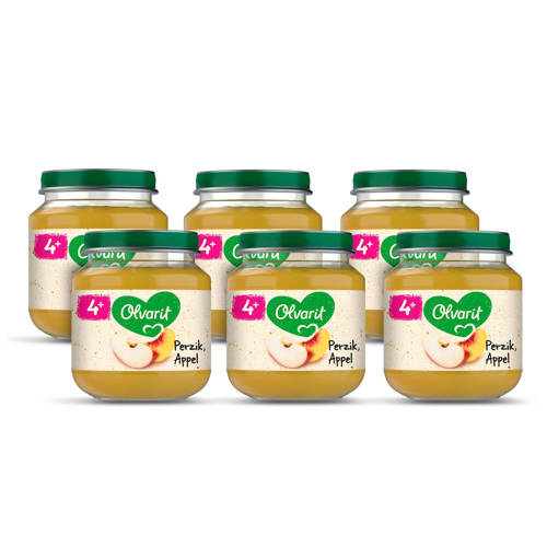 Olvarit Babyvoeding Perzik Appel 4 Mnd 6 X 125 Gram olvarit kopen in de aanbieding