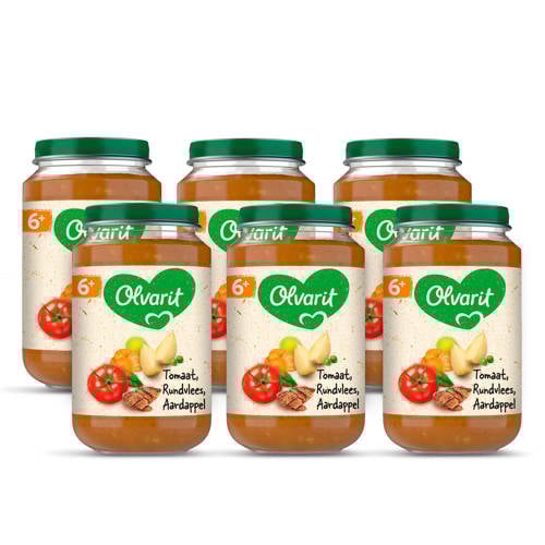 Olvarit Babyvoeding Tomaat Rundvlees Aardappel Wortel 6 Mnd 6 X 200 Gram olvarit kopen in de aanbieding Olvarit Babyvoeding Tomaat Rundvlees Aardappel Wortel 6 Mnd 6 X 200 Gram olvarit kopen in de aanbieding