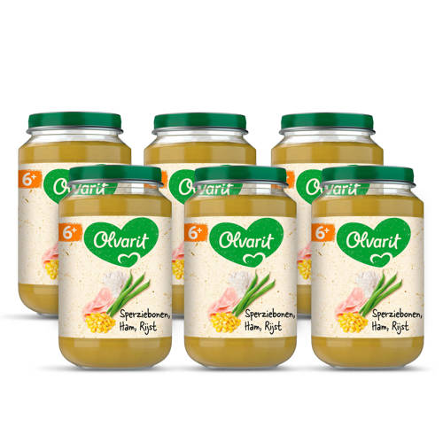 Olvarit Babyvoeding Sperziebonen Ham Rijst 6 Mnd 6 X 200 Gram olvarit kopen in de aanbieding Olvarit Babyvoeding Sperziebonen Ham Rijst 6 Mnd 6 X 200 Gram olvarit kopen in de aanbieding