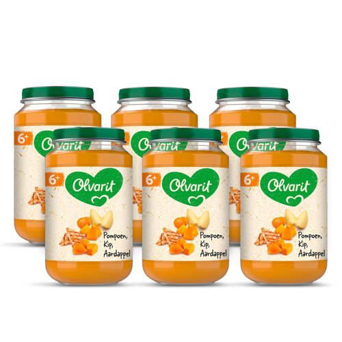 Olvarit Babyvoeding Pompoen Kip Aardappel 6 Mnd 6 X 200 Gram olvarit kopen in de aanbieding Olvarit Babyvoeding Pompoen Kip Aardappel 6 Mnd 6 X 200 Gram olvarit kopen in de aanbieding