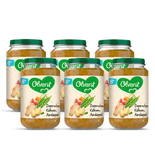 Olvarit Babyvoeding Doperwten Kalkoen Aardappel 8 Mnd 6 X 200 Gram olvarit kopen in de aanbieding Olvarit Babyvoeding Doperwten Kalkoen Aardappel 8 Mnd 6 X 200 Gram olvarit kopen in de aanbieding