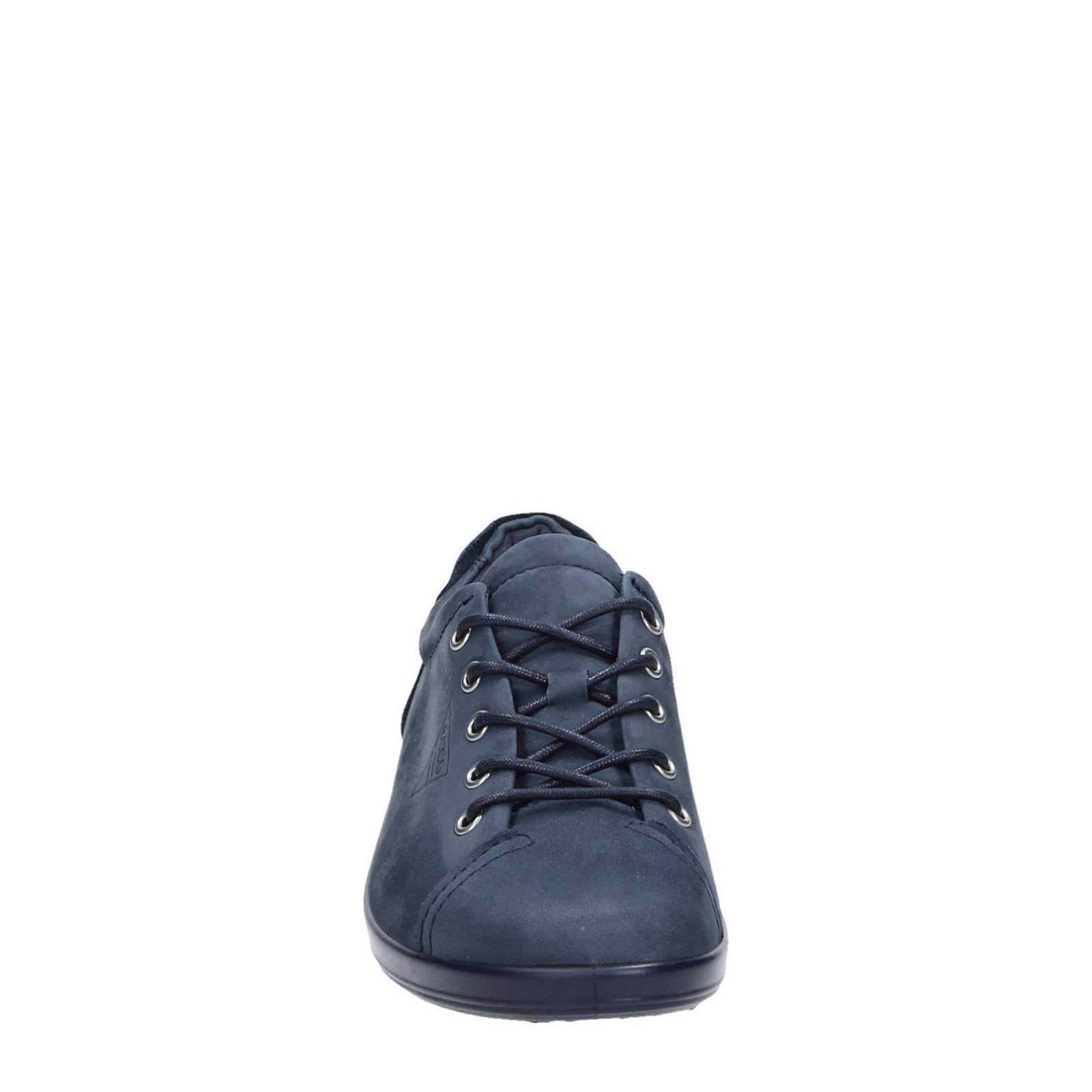 Ecco Soft 1 Veterschoen Dames Blauw - Schoenen.nl