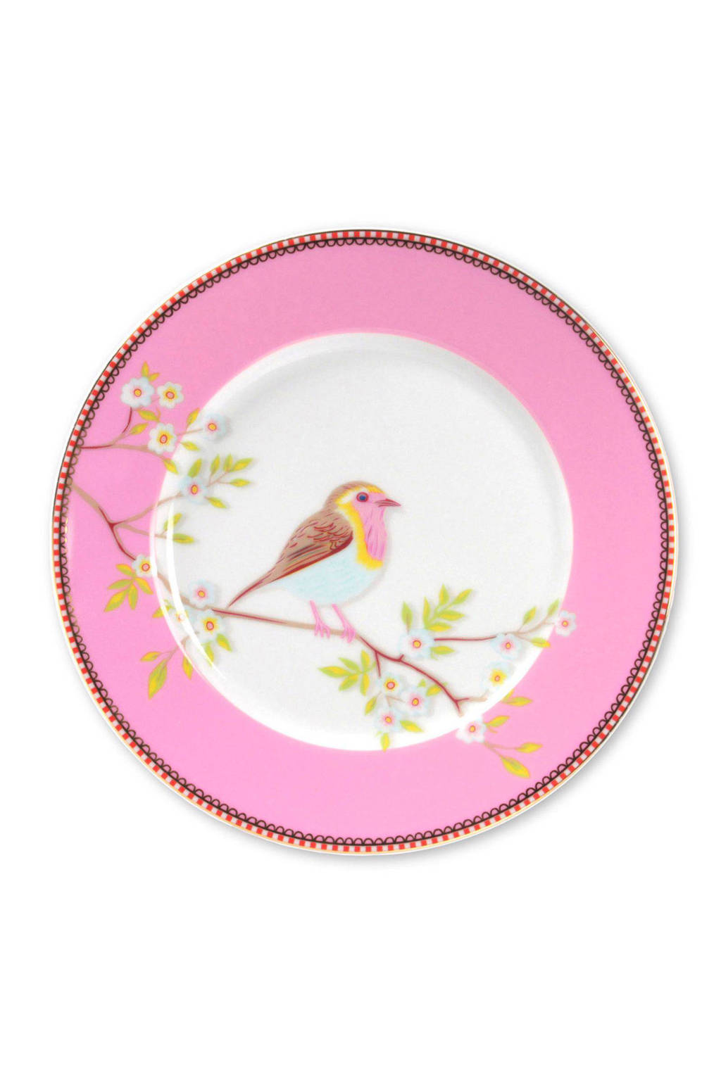 Pip Studio Floral ontbijtbord (Ø21 cm), Roze
