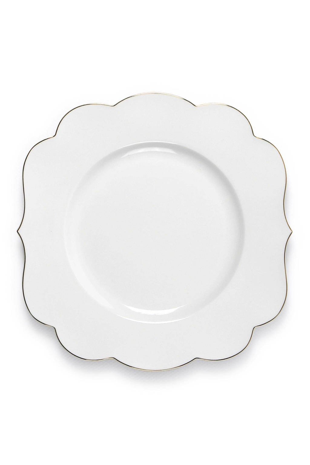 Pip Studio Royal White ontbijtbord (Ø23 cm), Wit