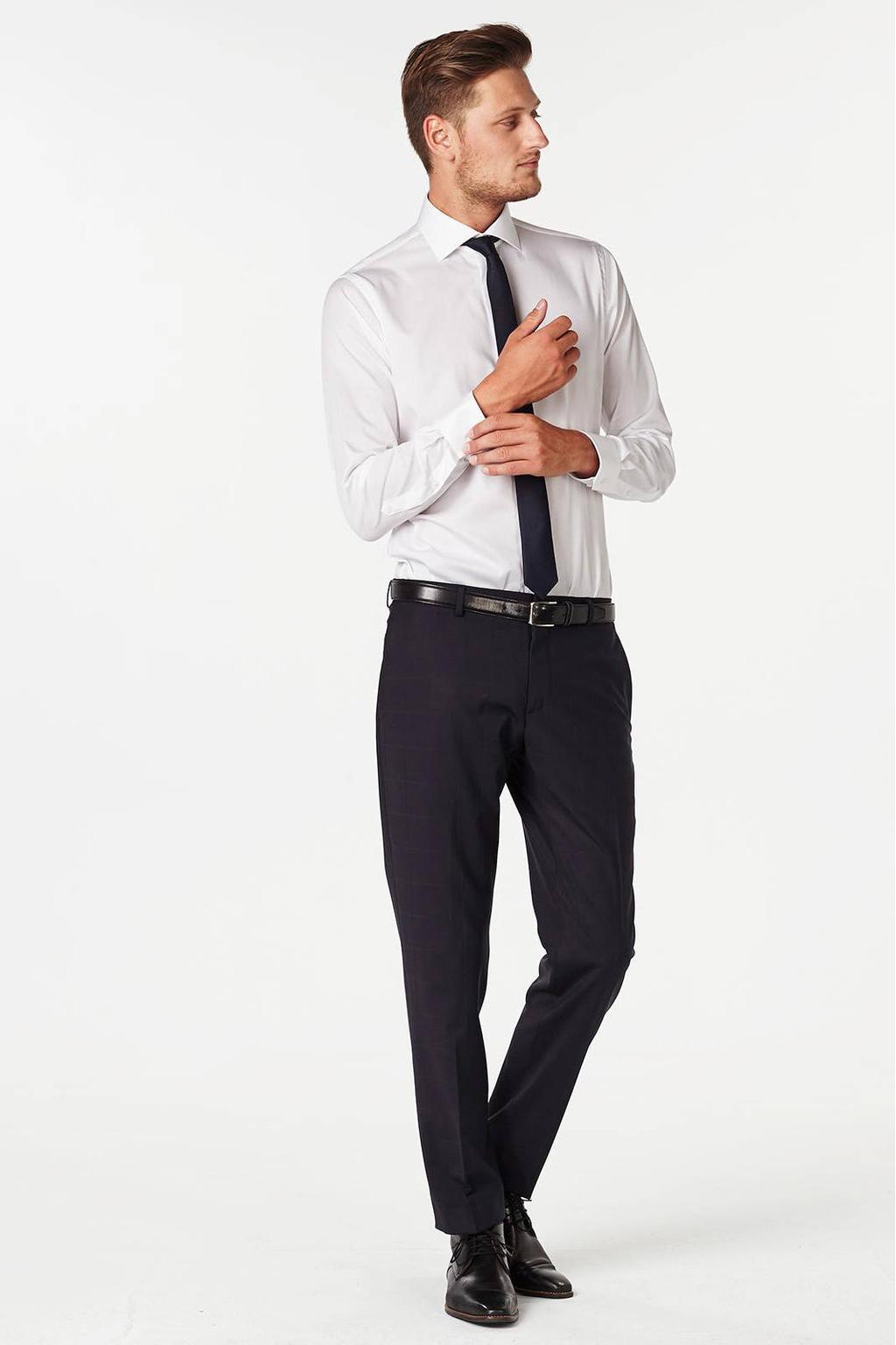 Michaelis slim fit strijkvrij overhemd wit