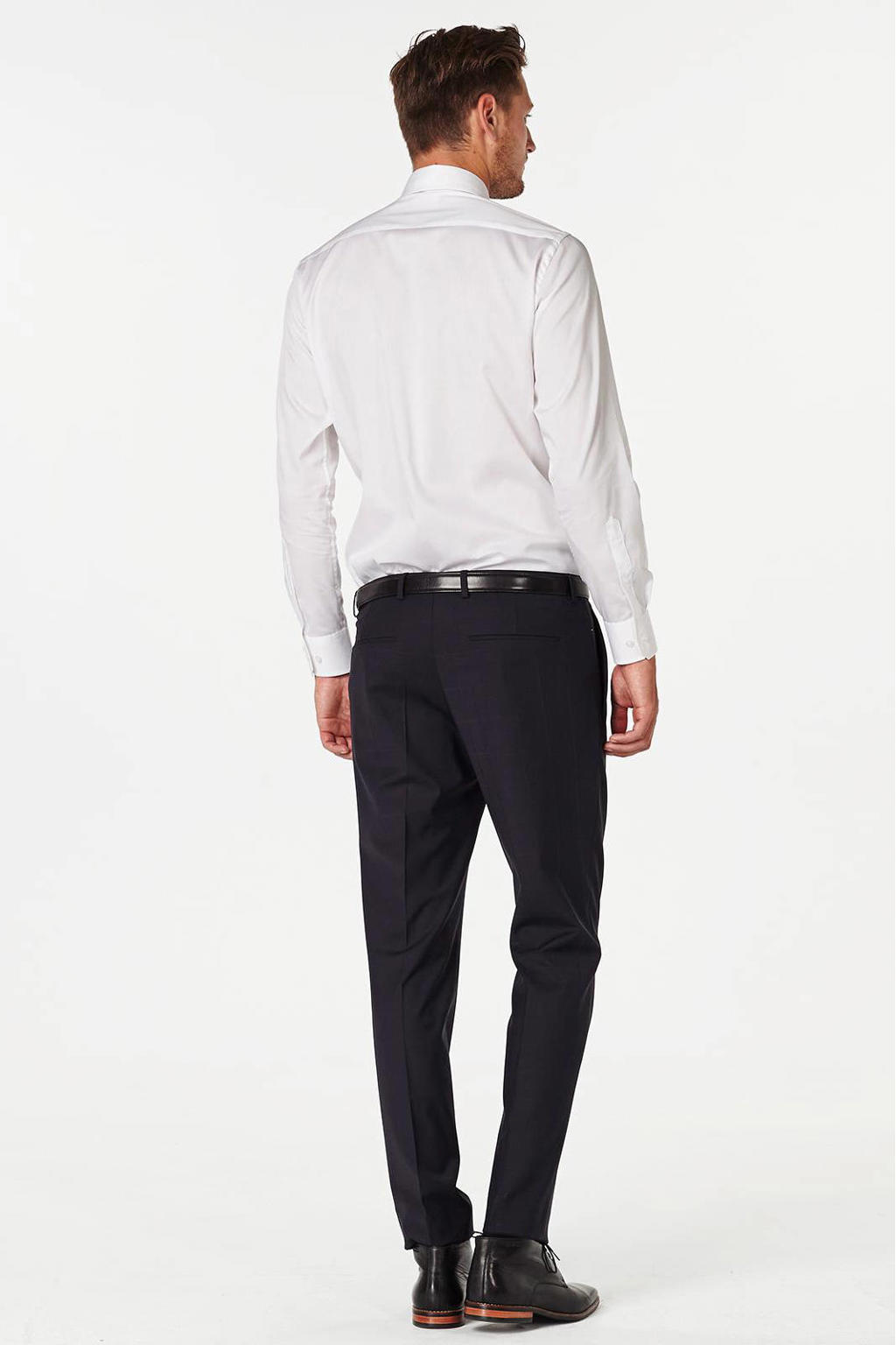 Michaelis slim fit strijkvrij overhemd wit