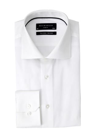 slim fit strijkvrij overhemd wit