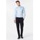 Michaelis slim fit strijkvrij overhemd lichtblauw melee