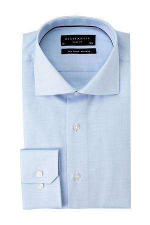 slim fit strijkvrij overhemd lichtblauw melee
