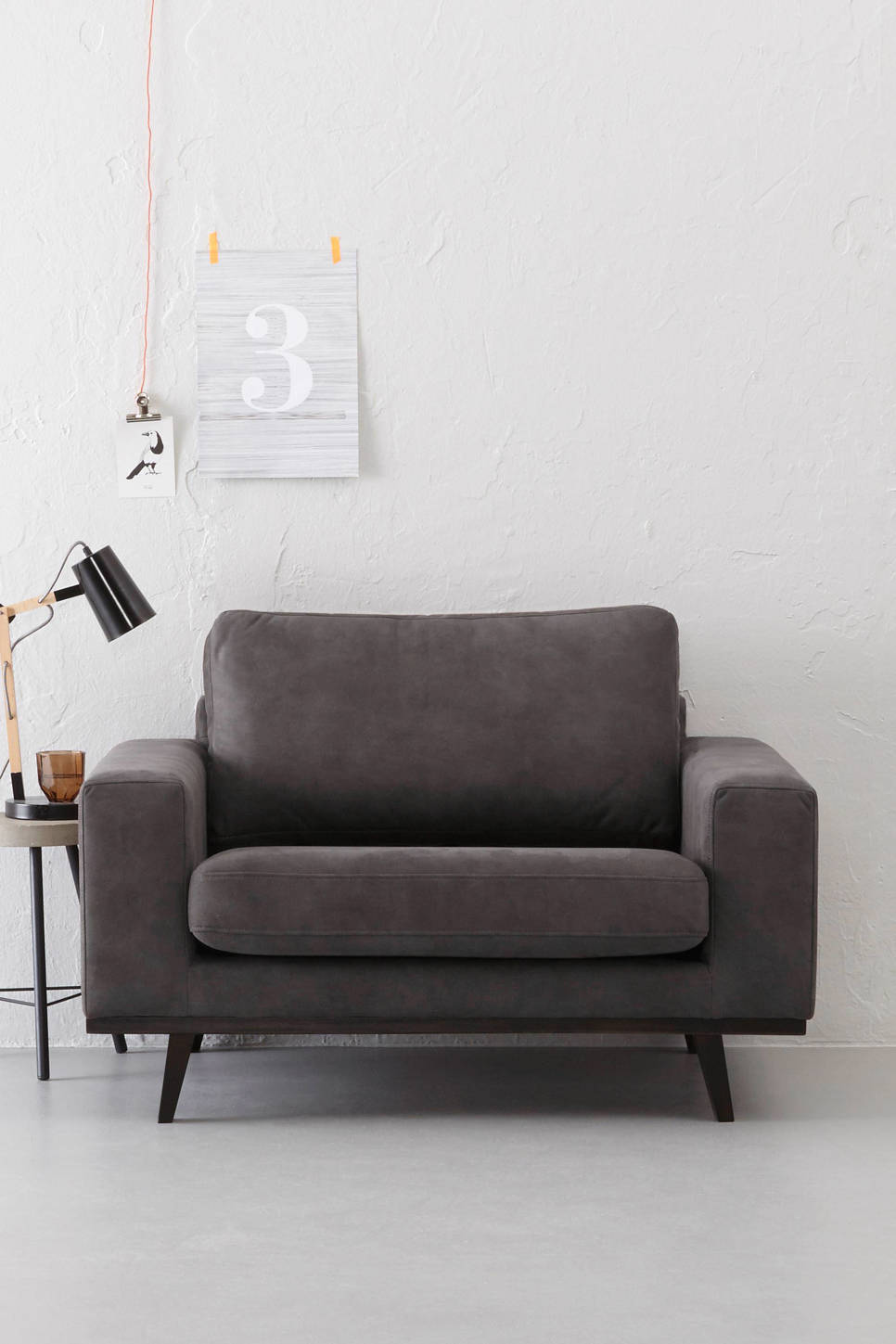 whkmp's own loveseat Torino, Donkergrijs (leatherlook)