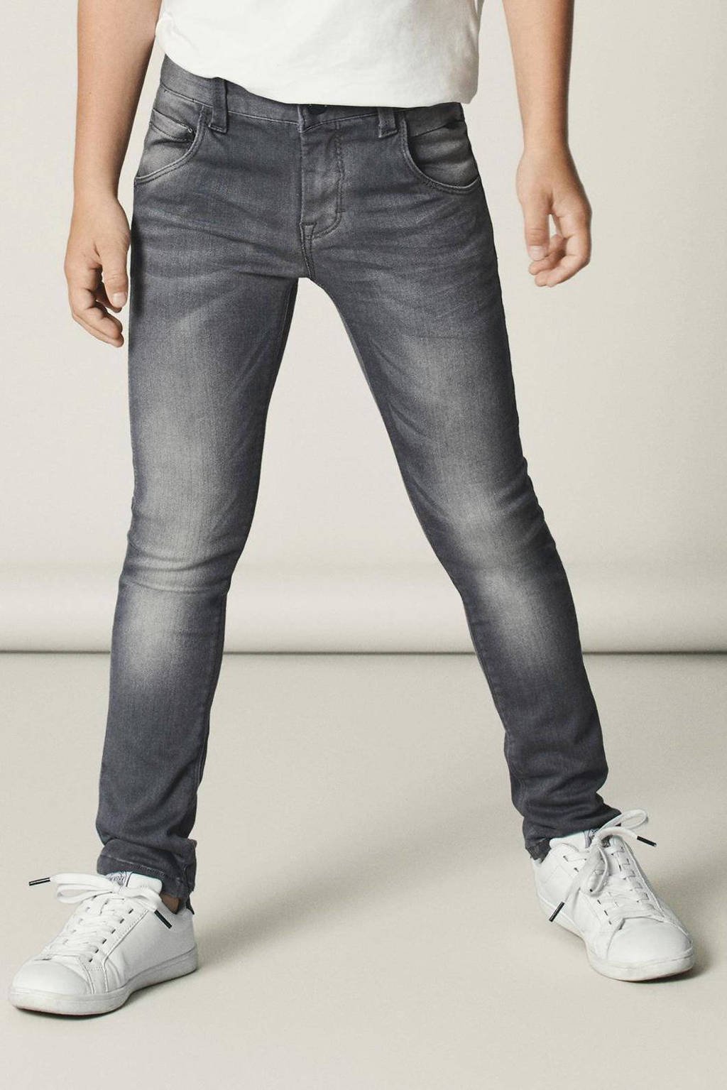 bureau doorboren peper NAME IT x-slim fit jeans NITCLA grijs | wehkamp