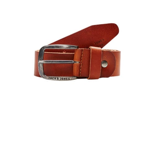 JACK & JONES leren riem cognac afbeelding