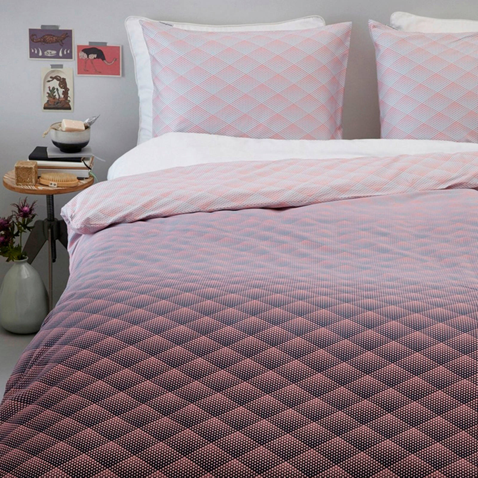 Beddinghouse Vinz dekbedovertrek 100% katoen-satijn Lits-jumeaux (240x200/220 cm + 2 slopen) Soft Pink online kopen