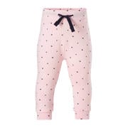 thumbnail: Roze meisjes Noppies newborn baby broek van katoen met regular waist, elastische tailleband en hartjesprint