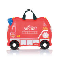 Ride-on kinder koffer Brandweerwagen Frank rood
