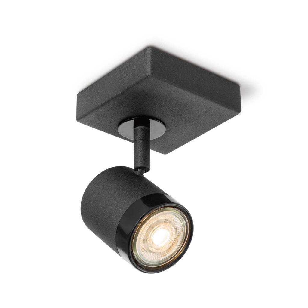 home sweet home LED opbouwspot Manu, Zand zwart/glanzend zwart