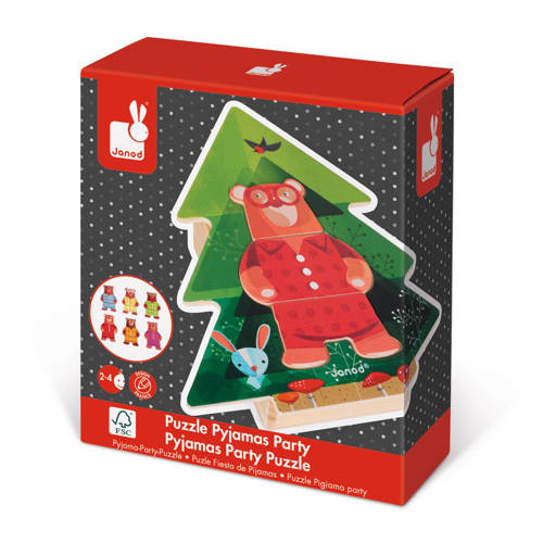 Janod Houten Zigolos Legpuzzel Pyjama Party Beer janod kopen in de aanbieding