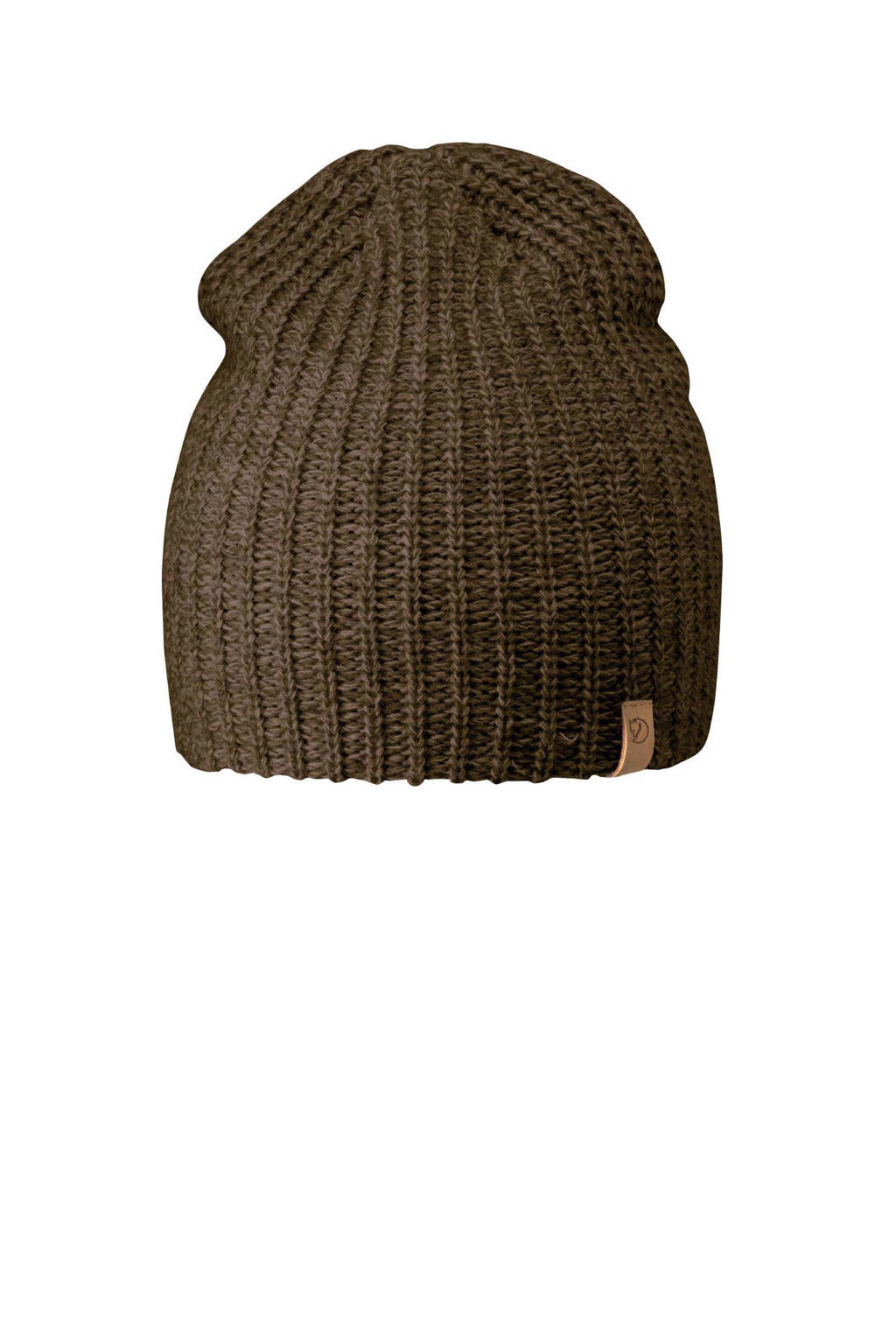 Fjällräven Ovik Melange Beanie muts, Donker olijfgroen