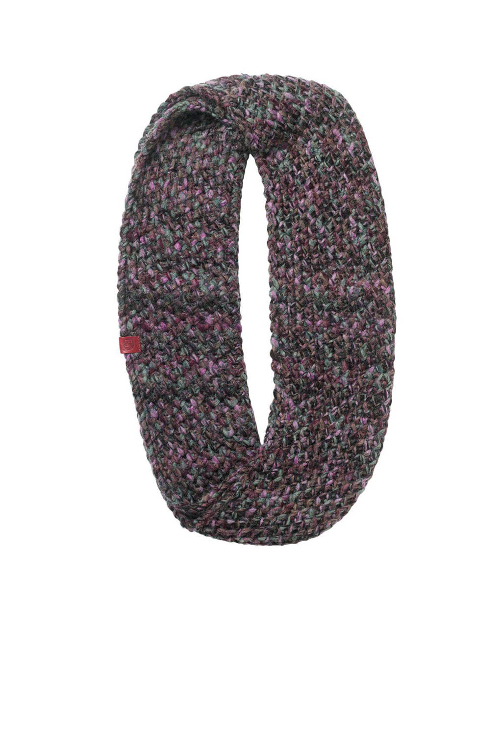 Buff colsjaal met wol, Aubergine