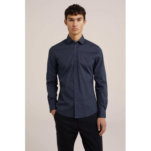 WE Fundamentals slim fit overhemd antraciet afbeelding