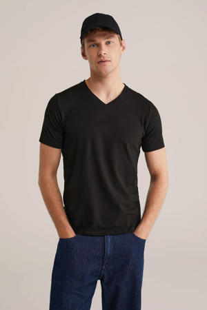 regular T-shirt zwart
