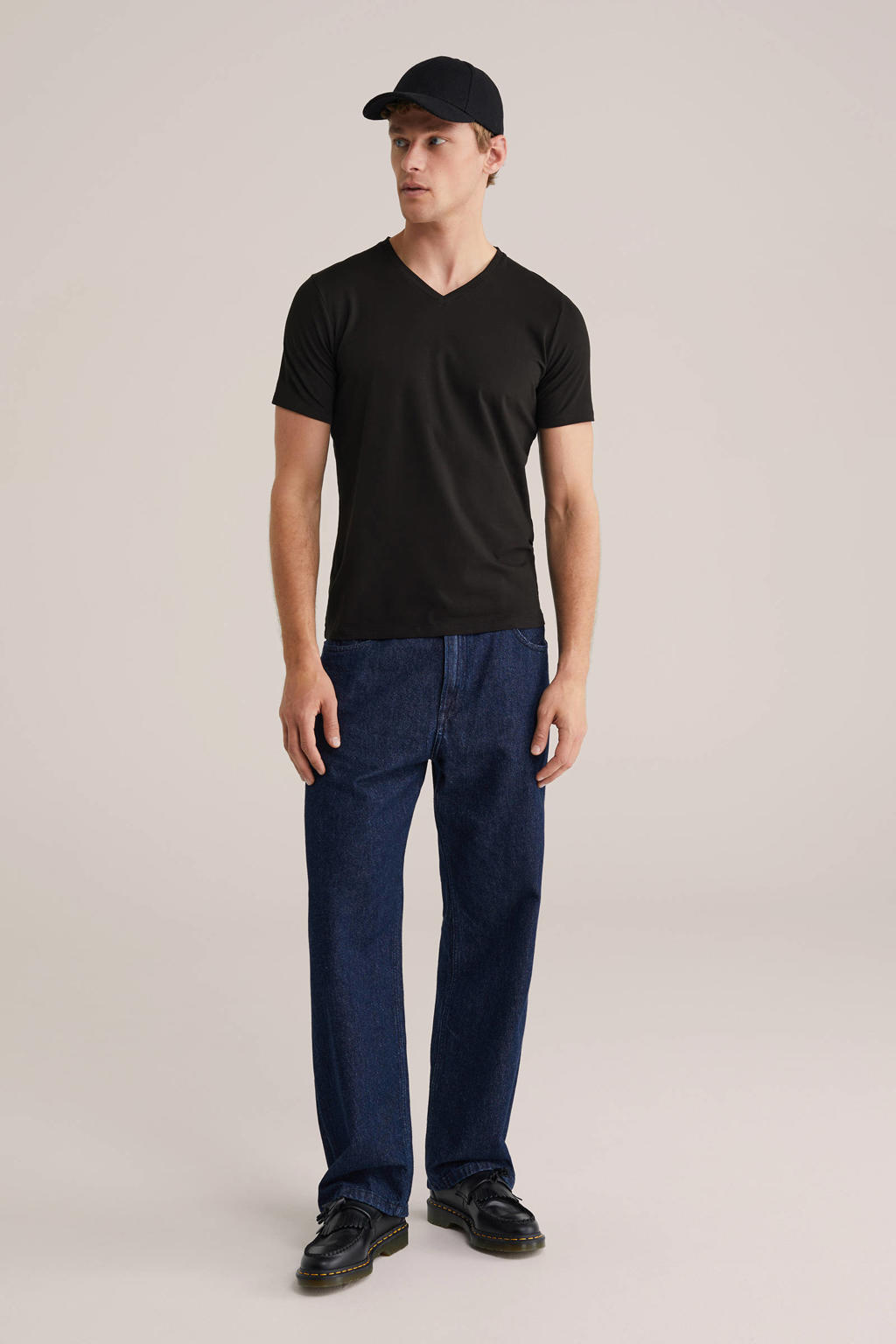 WE Fashion regular T-shirt zwart