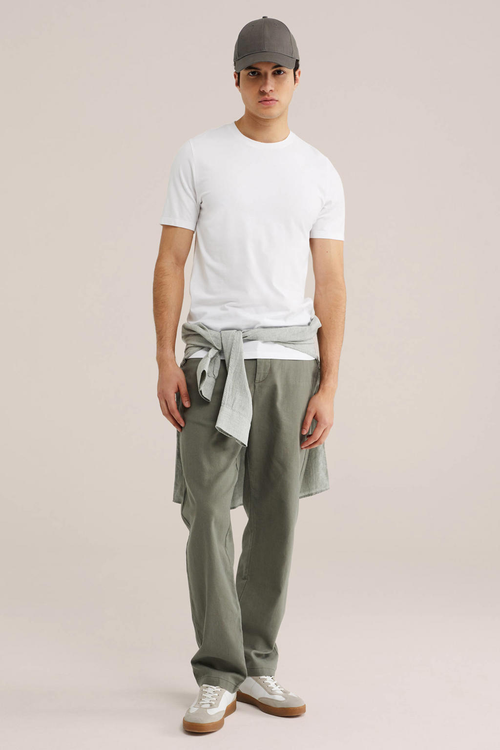 WE Fashion basic slim fit T-shirt white uni