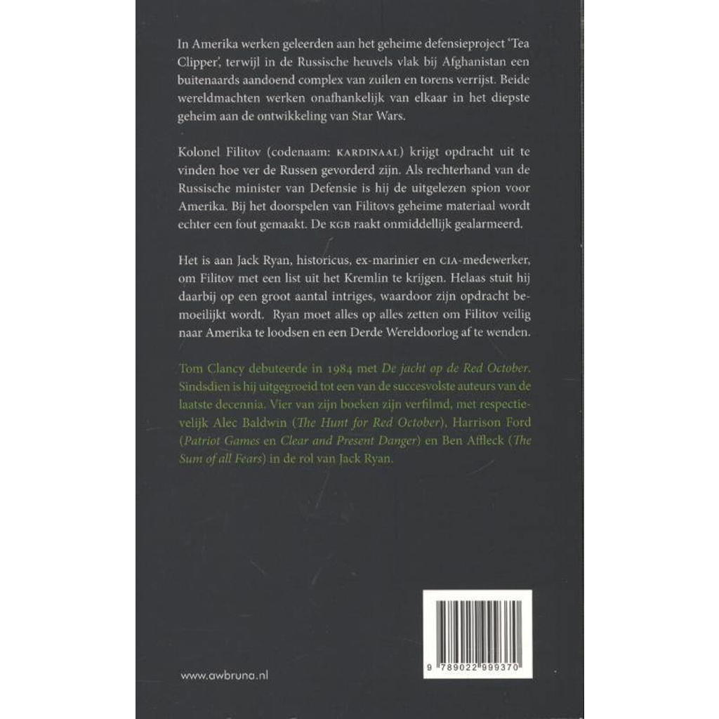 Tom Clancy Jack Ryan Kardinaal van het Kremlin wehkamp