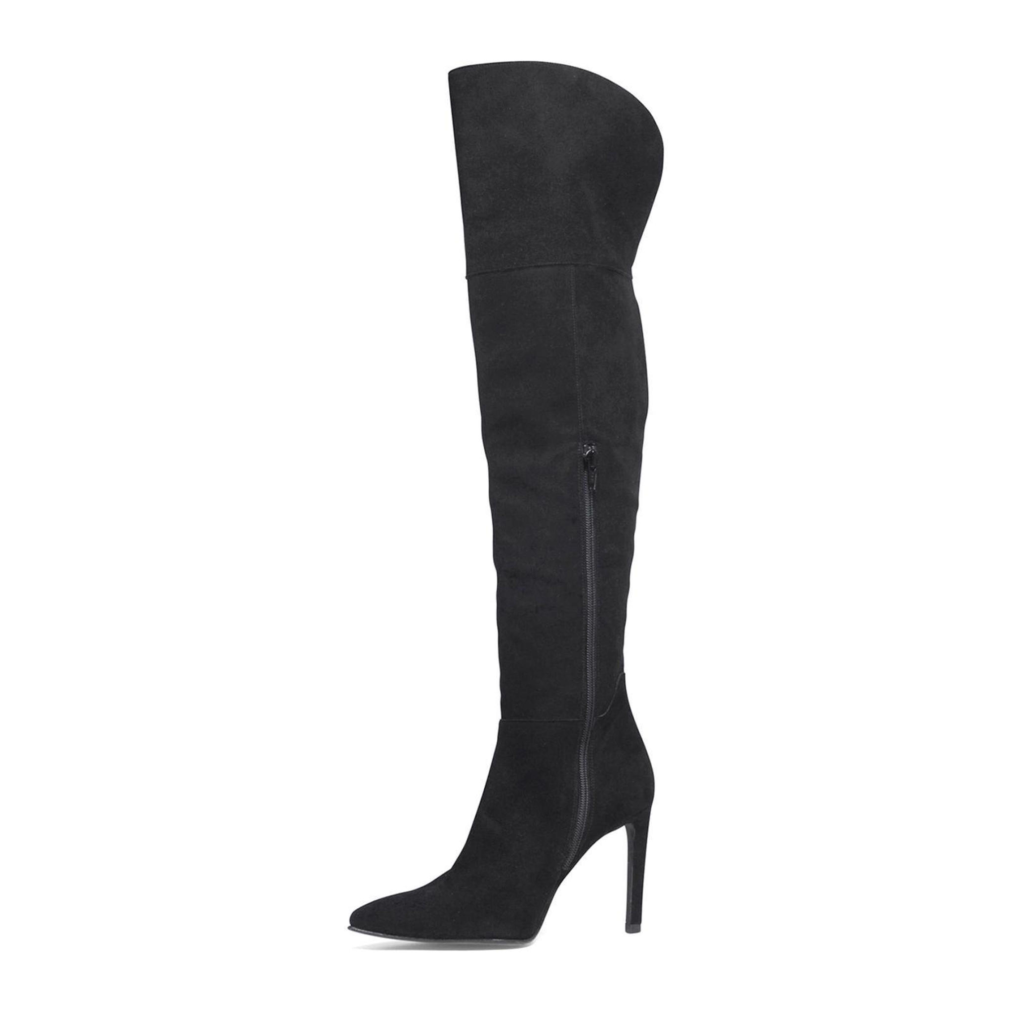 Elara Dames Laarzen Overknees Suède Look Chunkyrayan EL502 Grey-36