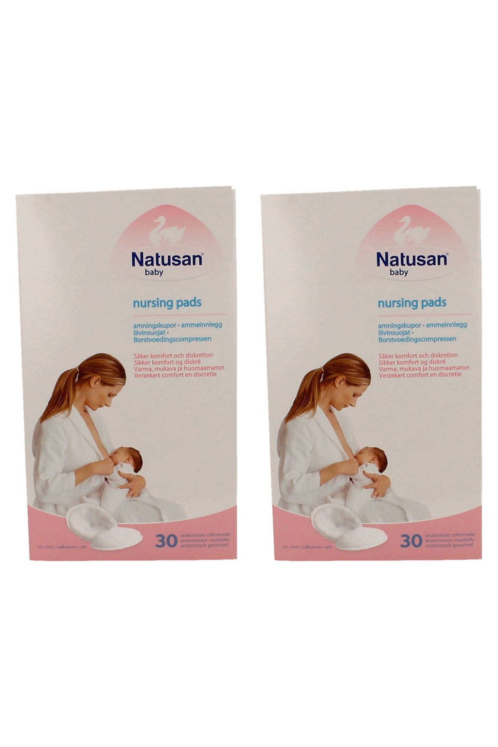 Natusan First Touch zoogcompressen (2x30 stuks), Wit