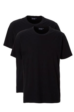 +size basic ondershirt (set van 2) zwart