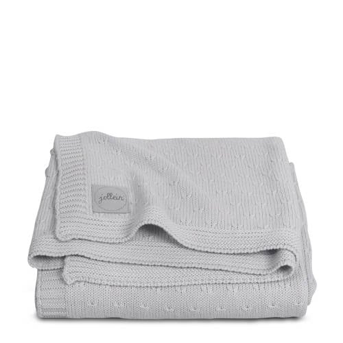 Jollein Deken 75X100Cm Soft Knit Light Grey Teddy jollein kopen in de aanbieding