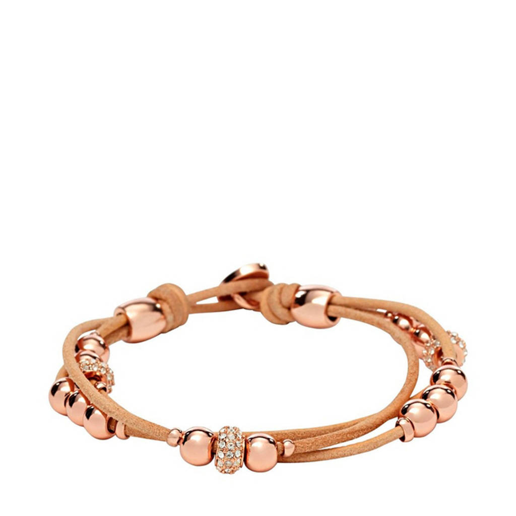 Fossil armband JA6539791, Roségoud, bruin