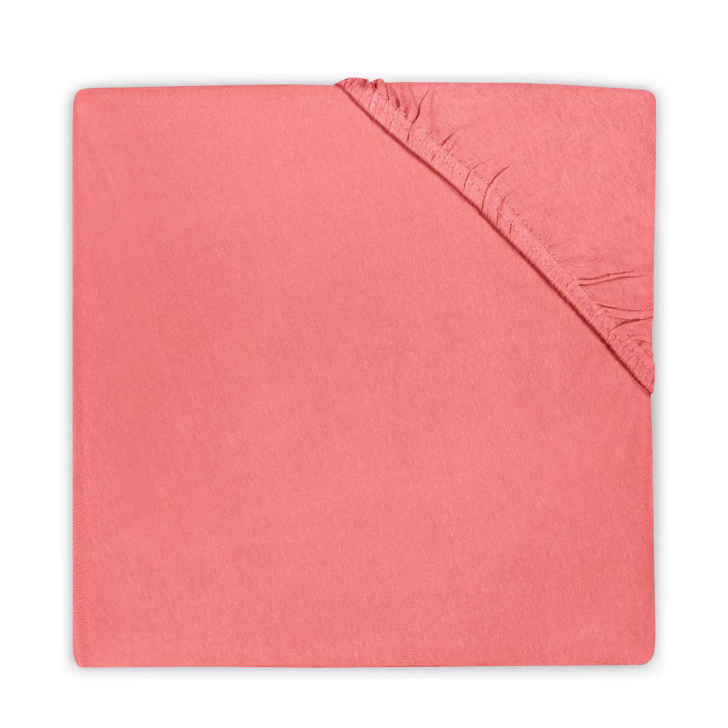 Jollein katoenen hoeslaken 70x150 cm Coral pink