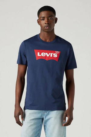 T-shirt met logo donkerblauw