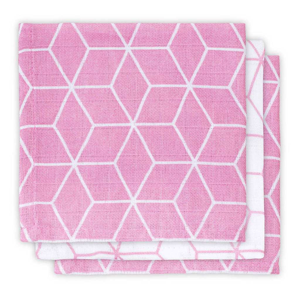 Jollein Graphic hydrofiele monddoekjes 31x31 cm (3 stuks) mauve