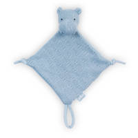 Jollein Soft knit Hippo soft blue knuffeldoekje