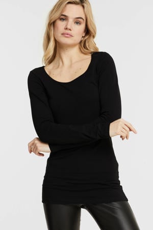 longsleeve VMMAXI van katoen zwart