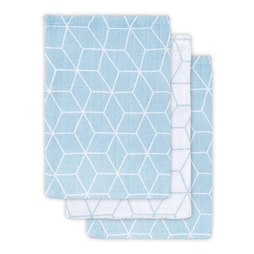Jollein hydrofiel washandje Graphic stone green 3-pack
