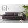 NOUS Living leren 3-zitsbank Torino - antraciet