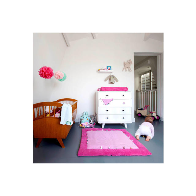 Snoozebaby Cheerful Playing boxkleed 85x105 cm pink |