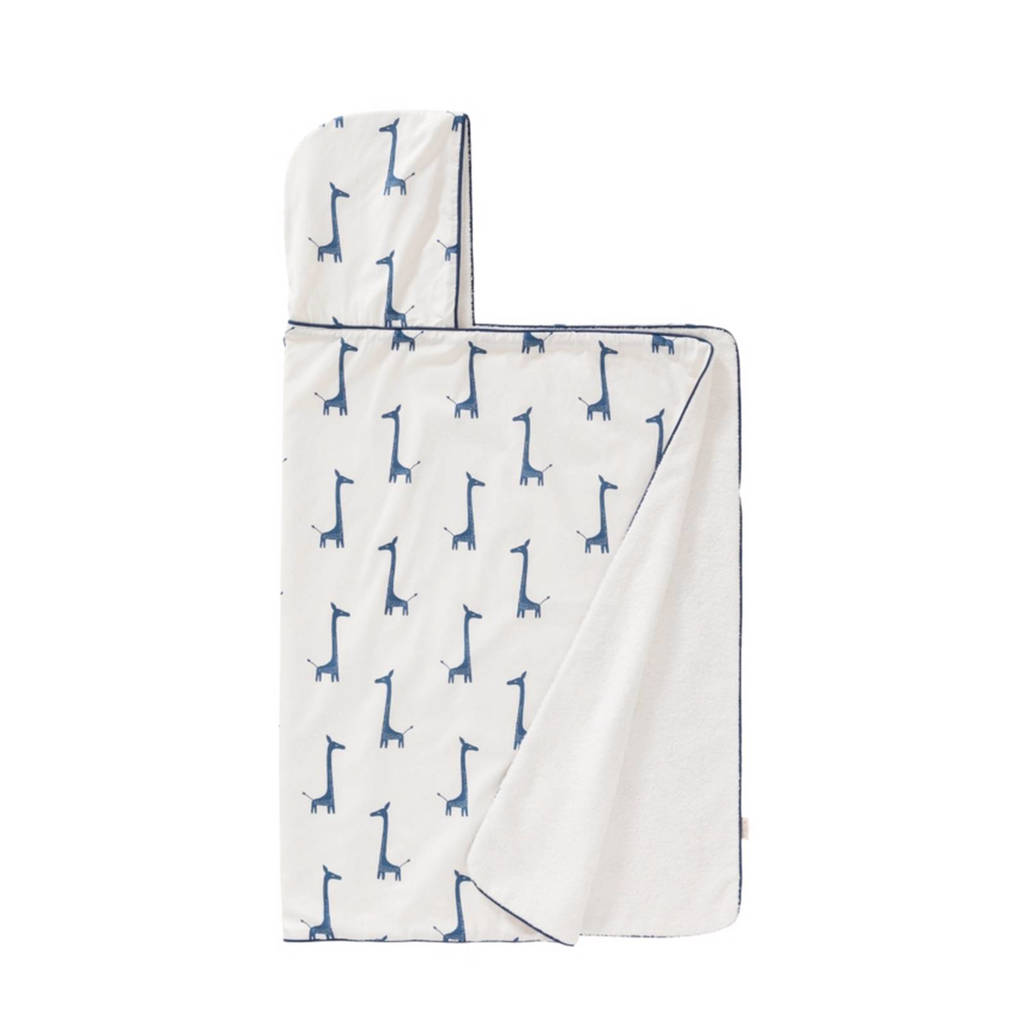Fresk badcape Giraf 100x75 cm, Wit/Indigo Blue