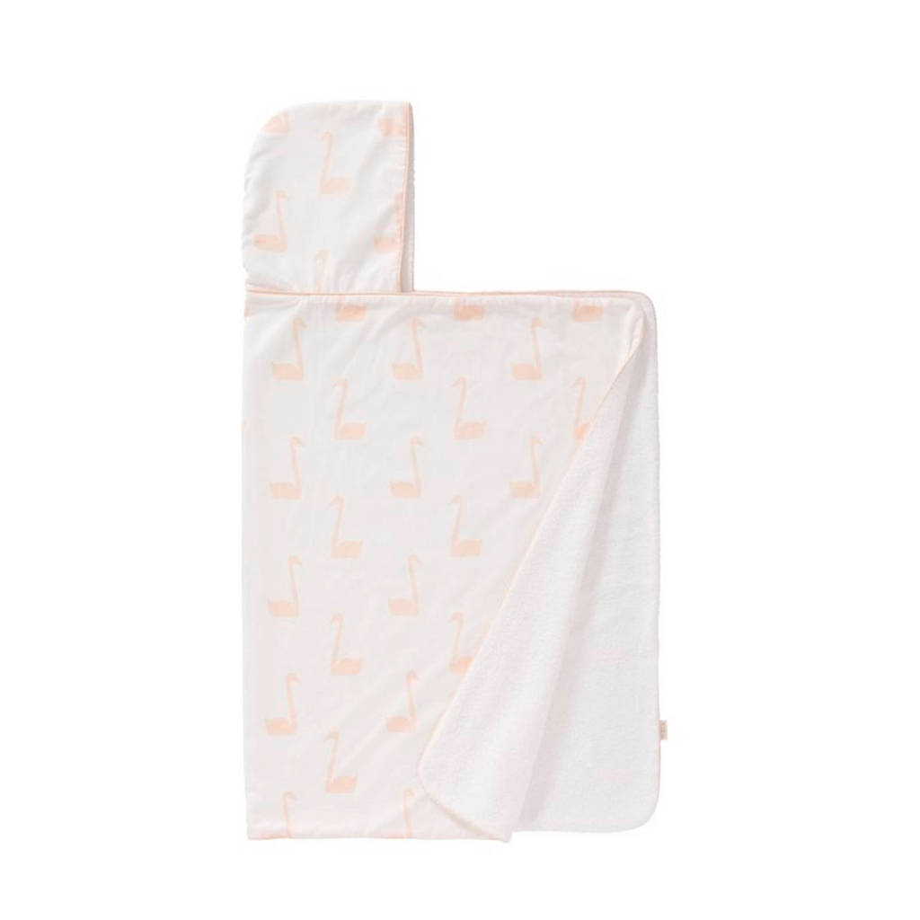 Fresk Swan badcape 100x75 cm pale peach, Wit/pale peach
