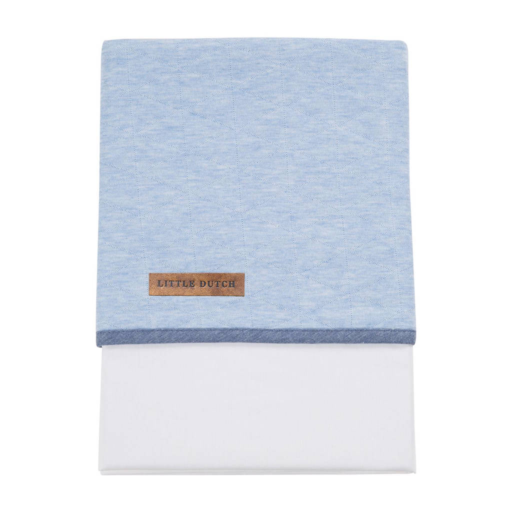 Little Dutch wieglaken 70x100 cm blue melange, Blue Melange