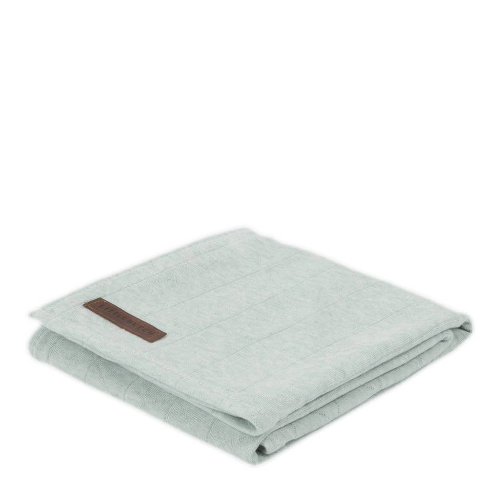 Little Dutch swaddle hydrofiel doek 120x120 cm mint melange, Mint melange
