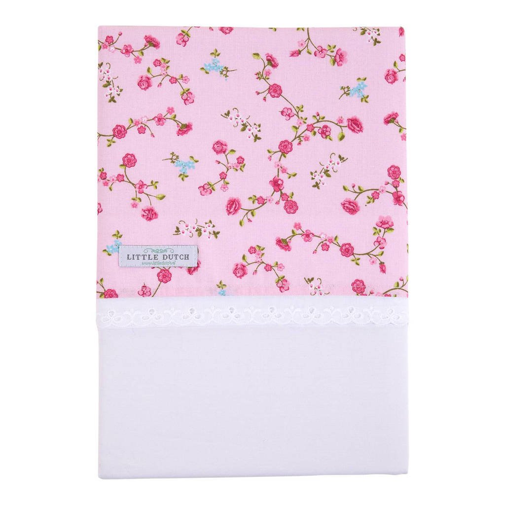 Little Dutch wieglaken 70x100 cm pink blossom, Pink Blossom