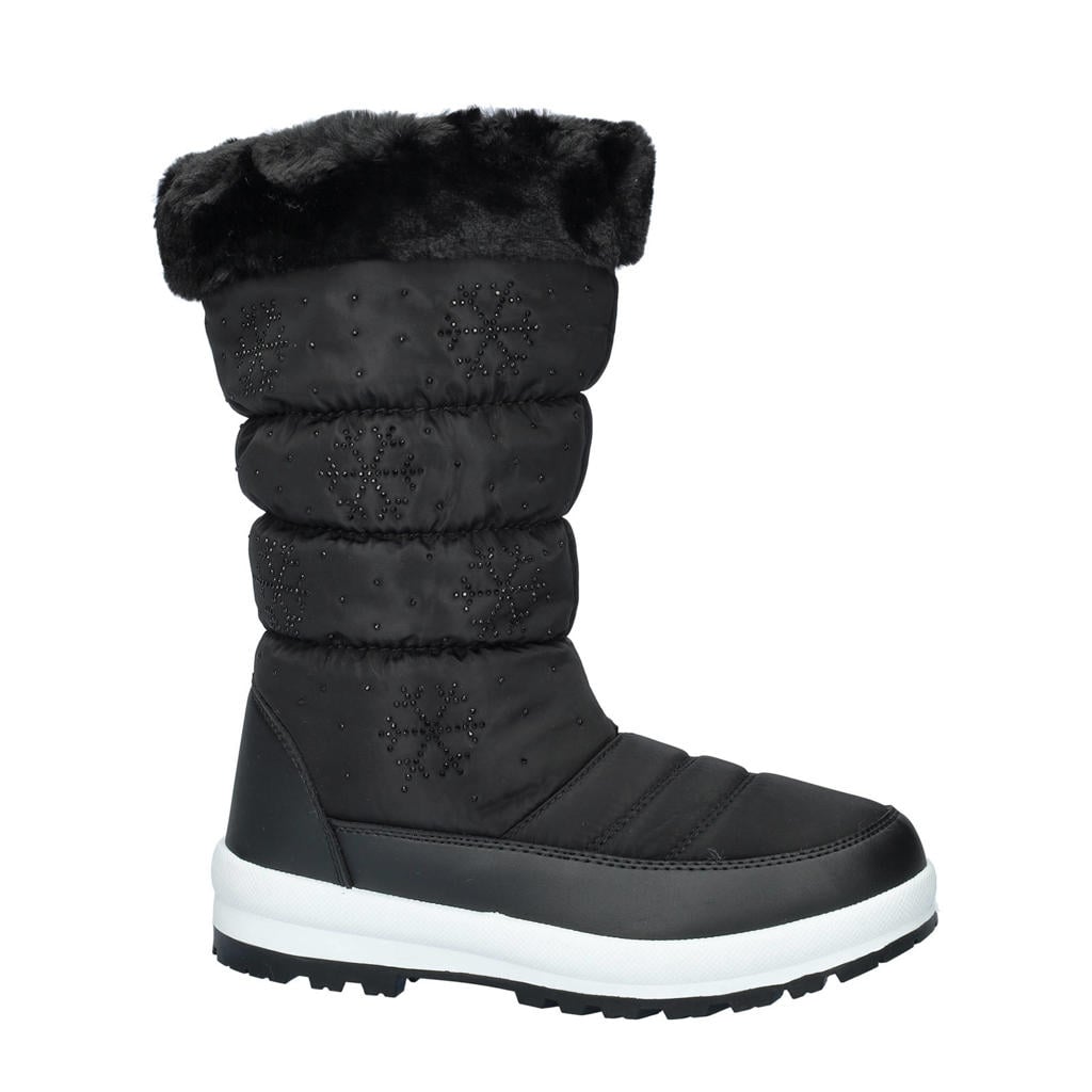 Zwarte dames Snow Fun snowboots met ritssluiting